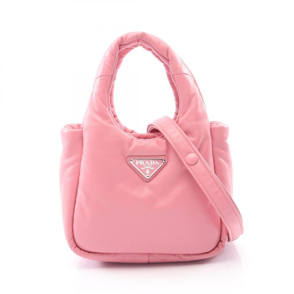 Prada Padded Quilted Handbag Leather Nappa Pink